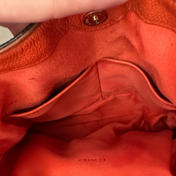 Coach Vibrant Orange Edie Leather Shoulder Bag - Picture 12 of 16